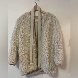 Wilfred Cream Sherpa Jacket with Rope Belt